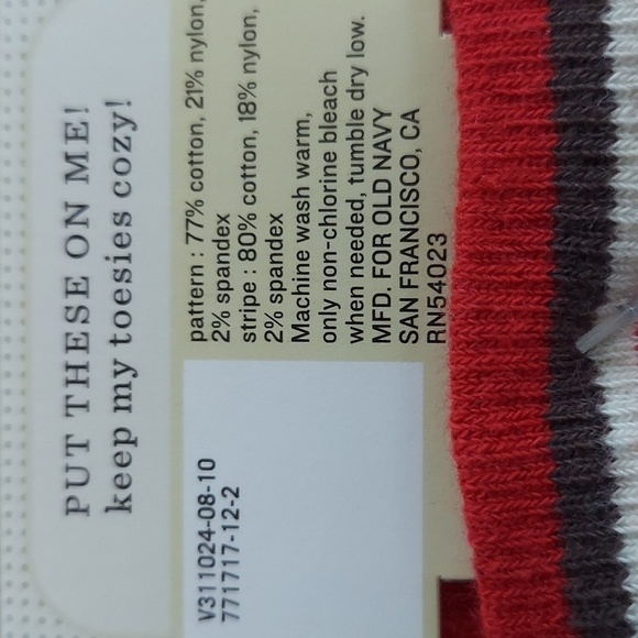 Old Navy Non Skid socks 3pack - monkey stripes - 18-24 mos - Picture 4 of 4